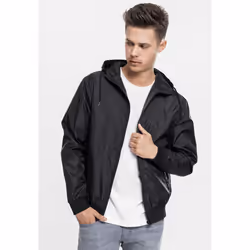 Urban Classics TB160, Windbreaker coat, Male, Adult, Zipper, Nylon, Polyamide, Black
