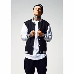 Urban Classics TB207, Male, Adult, 2 pockets, Clothing button, Cotton, Polyester, Black, White
