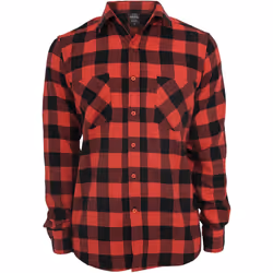 Urban Classics Checked Flanell, Shirt, Adult, Male, Black, Red, Pattern, Outdoor