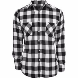 Urban Classics Checked Flanell, Shirt, Adult, Male, Black, White, Pattern, XL