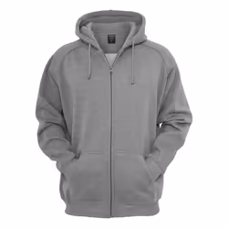 Urban Classics Zip Hoody, Adult, Male, Hoodie, Grey, Crew neck, Long sleeve