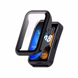 For Huawei Band 9 / 8 PC + Tempered Film Integrated Protective Watch Case(Black)
