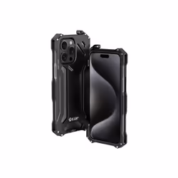 For iPhone 15 Pro Max R-JUST RJ17 Shockproof Armor Metal Phone Case(Black)