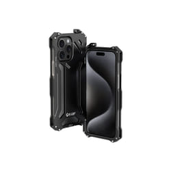 For iPhone 15 Pro Max R-JUST RJ17 Shockproof Armor Metal Phone Case(Black)