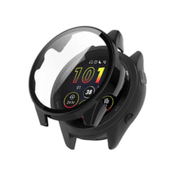 For Garmin Forerunner 265S PC + Tempered Glass Film Integrated Watch Protective Case(Black)