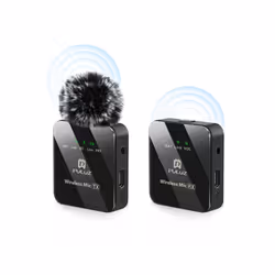 PULUZ 1 TX + 1 RX Wireless Lavalier Microphone (Black)