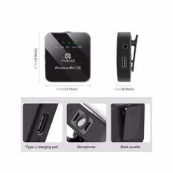 PULUZ 1 TX + 1 RX Wireless Lavalier Microphone (Black)