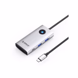 ORICO ORICO-PW11-6PCR R45 Type-C / USB-C 6-in-1 5Gbps Multifunction Docking Station (Silver)