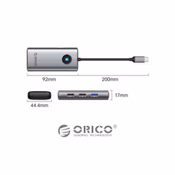 ORICO ORICO-PW11-6PCR R45 Type-C / USB-C 6-in-1 5Gbps Multifunction Docking Station (Silver)