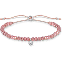 Thomas Sabo 925 Sterling Silver Pink Pearl Bracelet with White Stone 13-20cm Length