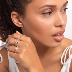 Thomas Sabo Women Ring dots Stones Silver 925 Sterling Silver TR2319-051-14