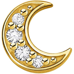 Thomas Sabo Women's Single Stud Earrings Moon PavÃ© Gold 925 Sterling Silver