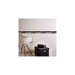 A.S. CrÃ©ation Border Only Borders New York City 5.00 m x 13 cm Grey Metallic Black Made in Germany 935671 93567-1