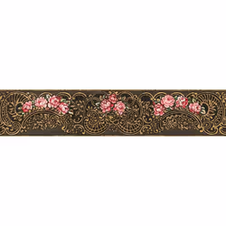 AS Creation Floral Rose Swirl Print Wallpaper Border Pink Gold Black Textured