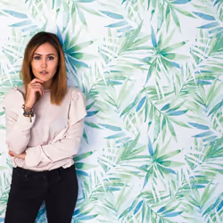 AS Creation Tropical Leaf Green & Blue Wallpaper Vibrant Paste The Wall Vinyl