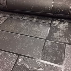 Black Glitter Brick Slate Stone Wallpaper Tile Kitchen & Bathroom Textured Vinyl