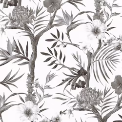 AS Creation Tropical Flowers Wallpaper Monochromatic Floral Paste The Wall Vinyl