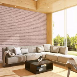 AS Creation Realistic 3D Brick Wall Stone Feature Wallpaper Rustic Effect Vinyl - Pink 35856-3