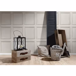 AS Creation Coving Wood Panel 3D Effect Wooden Panelling Wallpaper Feature Wall Textured Vinyl Non Woven 10m Roll - Cream 36392-1
