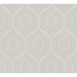 Light Grey Geometric Pattern Silver Glitter Metallic Vinyl Wallpaper Embossed