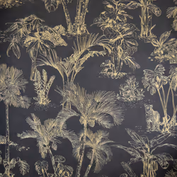 Leopard Jungle Wallpaper Black Gold Natural AS Creation Rainforest