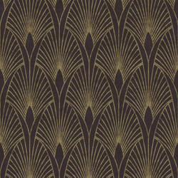 AS Creation Art Deco Fan Arches Black Gold Wallpaper Metallic Effect Textured