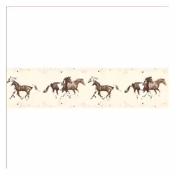 AS Creation Running Horses Neutral Background Slightly Textured Wallpaper Border