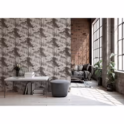 AS Creation Forest Woodlands Trees Nature Wallpaper Vinyl Non Woven Textured - Black White 37651-1