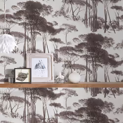 AS Creation Forest Woodlands Trees Nature Wallpaper Vinyl Non Woven Textured - Black White 37651-1