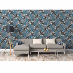 AS Creation Moroccan Tile Effect Wallpaper Teal Blue Black Grey Mosaic Textured