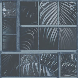 AS Creation Tropical Jungle Palm Tree Leaf Leaves Tiles Wallpaper Vinyl Textured - Blue Black 37740-4