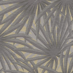AS Creation Tropical Jungle Forest Leaf Leaves Wallpaper Textured Metallic Vinyl - Grey Gold 37861-1