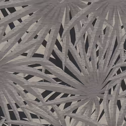 AS Creation Tropical Jungle Forest Leaf Leaves Wallpaper Textured Metallic Vinyl - Grey Black 37861-2