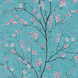 Cherry Blossom Grey Or Teal Metropolitan Stories Vinyl Wallpaper Mio Tokyo