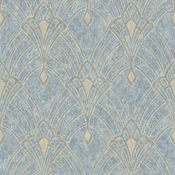 AS Creation Mata Hari Metallic Oriental Ornament Wallpaper Blue Beige