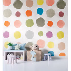 AS Creation Multi Coloured Circle Spot Wallpaper Wall Mural 159x280cm