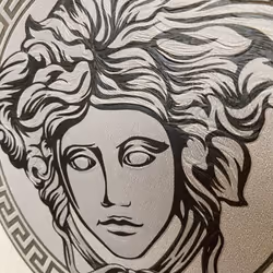 AS Creation Versace Medusa Head Grey Wallpaper 38611-2