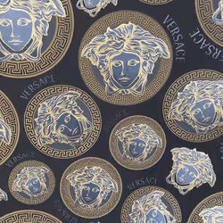 AS Creation Versace Medusa Head Black Gold Wallpaper 38611-7
