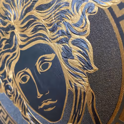 AS Creation Versace Medusa Head Black Gold Wallpaper 38611-7
