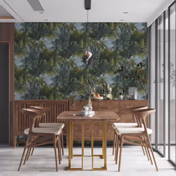 AS Creation Non-Woven Jungle Leaves Dark Green Design Paste The Wall Wallpaper