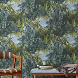 AS Creation Non-Woven Jungle Leaves Dark Green Design Paste The Wall Wallpaper