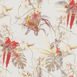 AS Creation Exotic Birds Wallpaper Cream Colorfull Parrots Paste The Wall