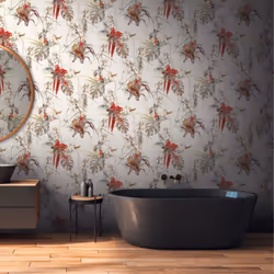AS Creation Exotic Birds Wallpaper Cream Colorfull Parrots Paste The Wall