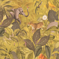 AS Creation Textured Jungle Lime Green Wallpaper Floral Animal Print Botanical