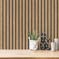 AS Creation Wooden Slats 3D Panel Wallpaper - Natural Black 39109-1