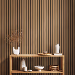 AS Creation Wooden Slats 3D Panel Wallpaper - Natural Black 39109-1