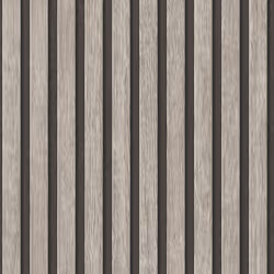 AS Creation Wooden Slats 3D Panel Wallpaper - Light Grey Black 39109-2
