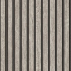 AS Creation Wooden Slats 3D Panel Wallpaper - Light Grey Black 39109-2