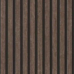 AS Creation Wooden Slats 3D Panel Wallpaper - Dark Oak Black 39109-3