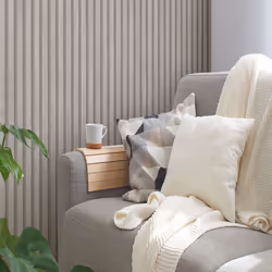 AS Creation Wooden Slats 3D Panel Wallpaper - Off White Silver Grey 39109-5